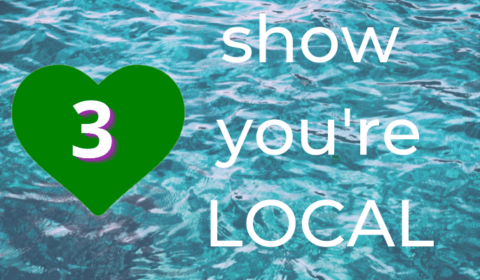 show you're local over blue water